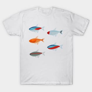 Freshwater fish Tetra pattern T-Shirt